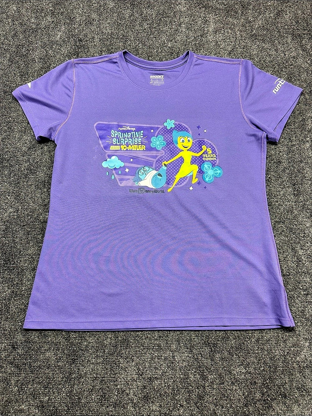 Brooks runDisney Springtime Surprise 2026 10-Miler Inside Out T-Shirt Purple